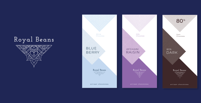 Royal Beans packaging and brand identity