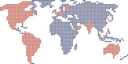 World map showing Paperclip's global reach